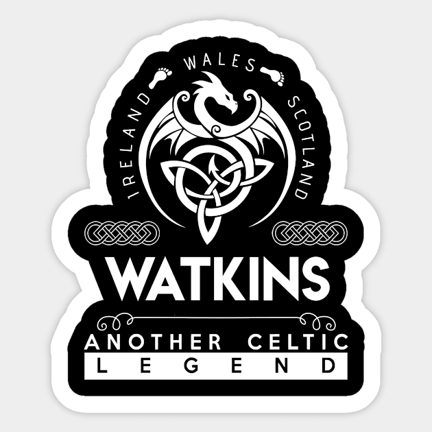 Watkins Name T Shirt - Another Celtic Legend Watkins Dragon Gift Item Sticker by harpermargy8920